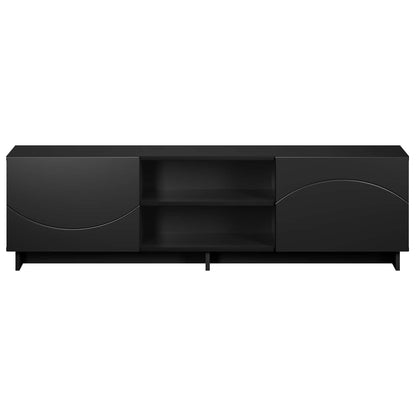 TV-standaard 140 x 34,5 x 40 cm Zwart Bewerkt hout