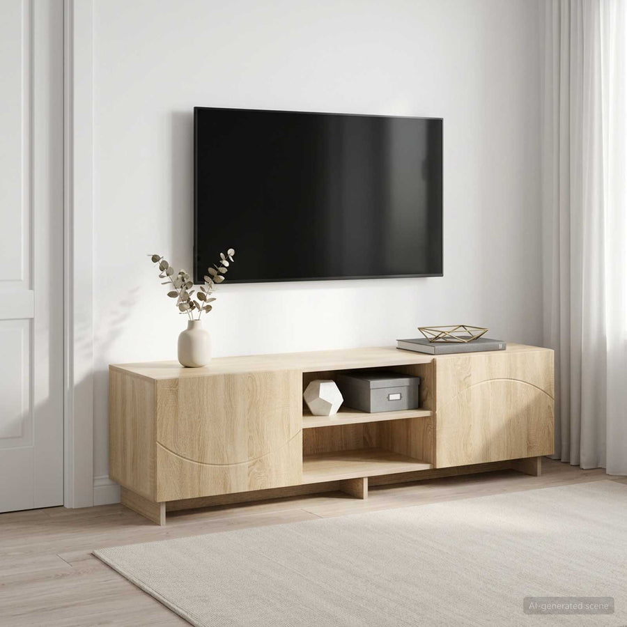 TV-standaard 140 x 34,5 x 40 cm Sonoma Eiken Bewerkt hout
