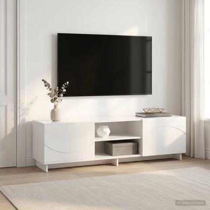 TV-standaard 140 x 34,5 x 40 cm Hoogglans Wit Bewerkt hout