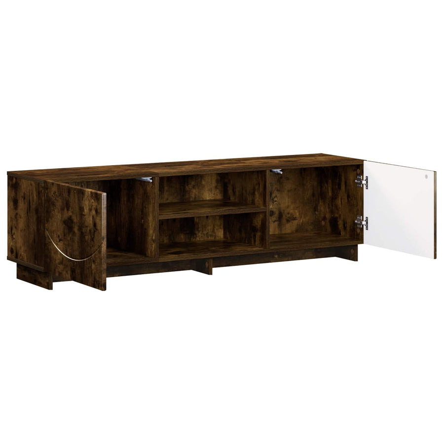 TV-standaard 140 x 34,5 x 40 cm Gerookt eiken Bewerkt hout