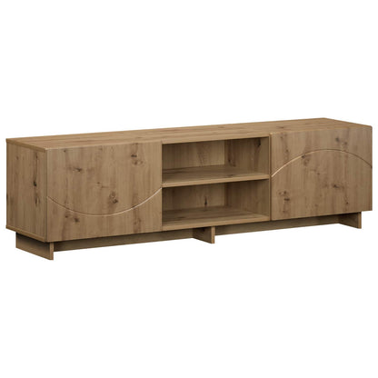 TV-standaard 140 x 34,5 x 40 cm Artisanaal eiken Bewerkt hout