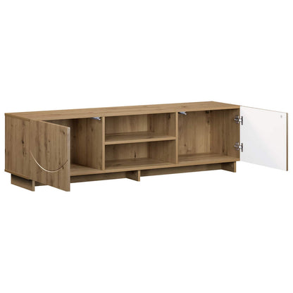 TV-standaard 140 x 34,5 x 40 cm Artisanaal eiken Bewerkt hout
