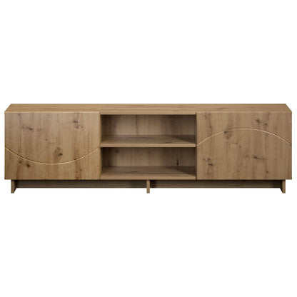 TV-standaard 140 x 34,5 x 40 cm Artisanaal eiken Bewerkt hout
