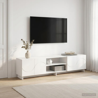 TV-standaard 180 x 34,5 x 40 cm Wit Bewerkt hout