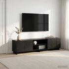 Tv-meubel 180x34,5x40 cm zwart bewerkt hout