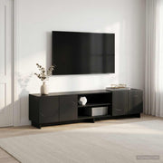 Tv-meubel 180x34,5x40 cm zwart bewerkt hout