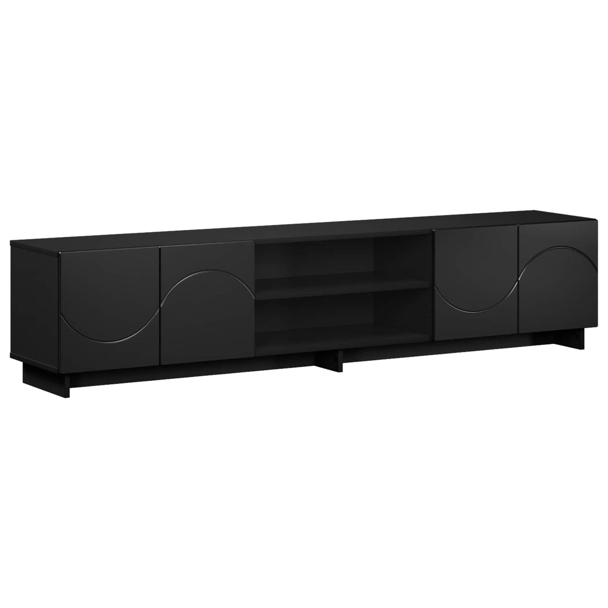 TV-standaard 180 x 34,5 x 40 cm Zwart Bewerkt hout