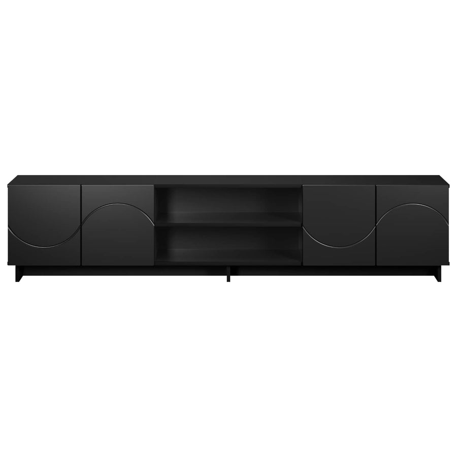 TV-standaard 180 x 34,5 x 40 cm Zwart Bewerkt hout