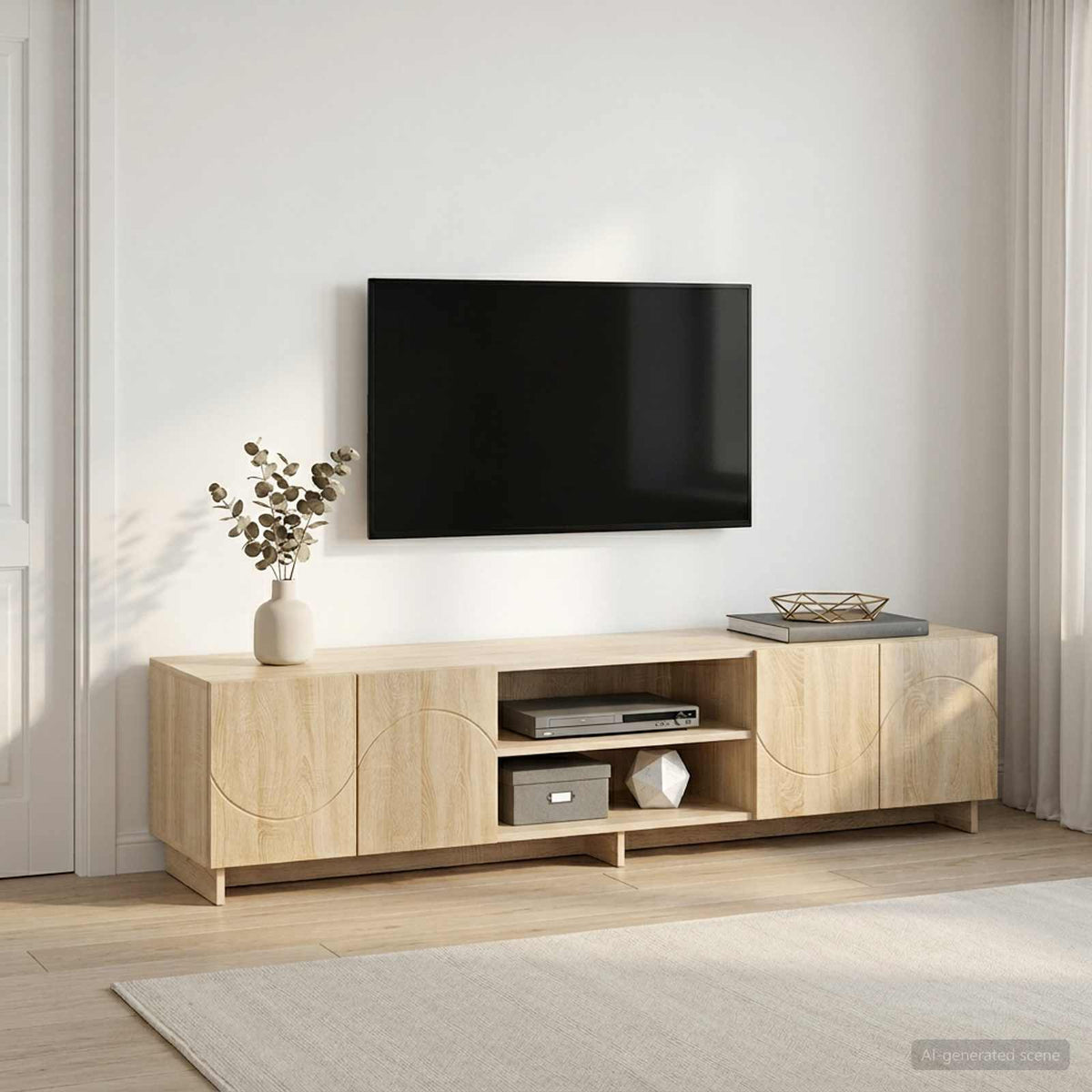 TV-standaard 180 x 34,5 x 40 cm Sonoma Eiken Bewerkt hout