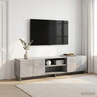 Tv-meubel 180x34,5x40 cm betongrijs bewerkt hout