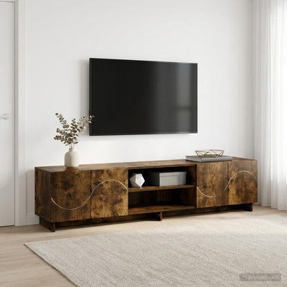 TV-standaard 180 x 34,5 x 40 cm Gerookt eiken Bewerkt hout