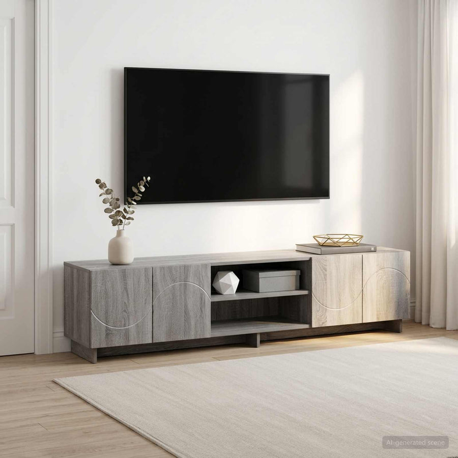 TV-standaard 180 x 34,5 x 40 cm Grijs Sonoma Bewerkt hout