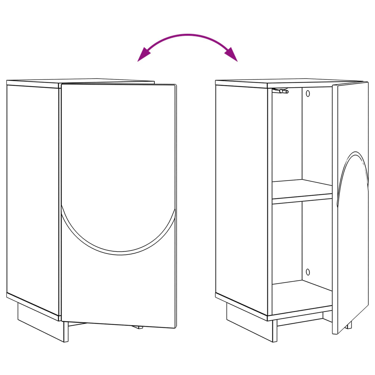 Dressoir Wit 33,5 x 34,5 x 75 cm Bewerkt hout