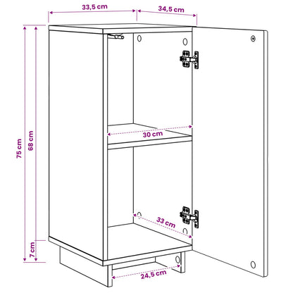 Dressoir Wit 33,5 x 34,5 x 75 cm Bewerkt hout
