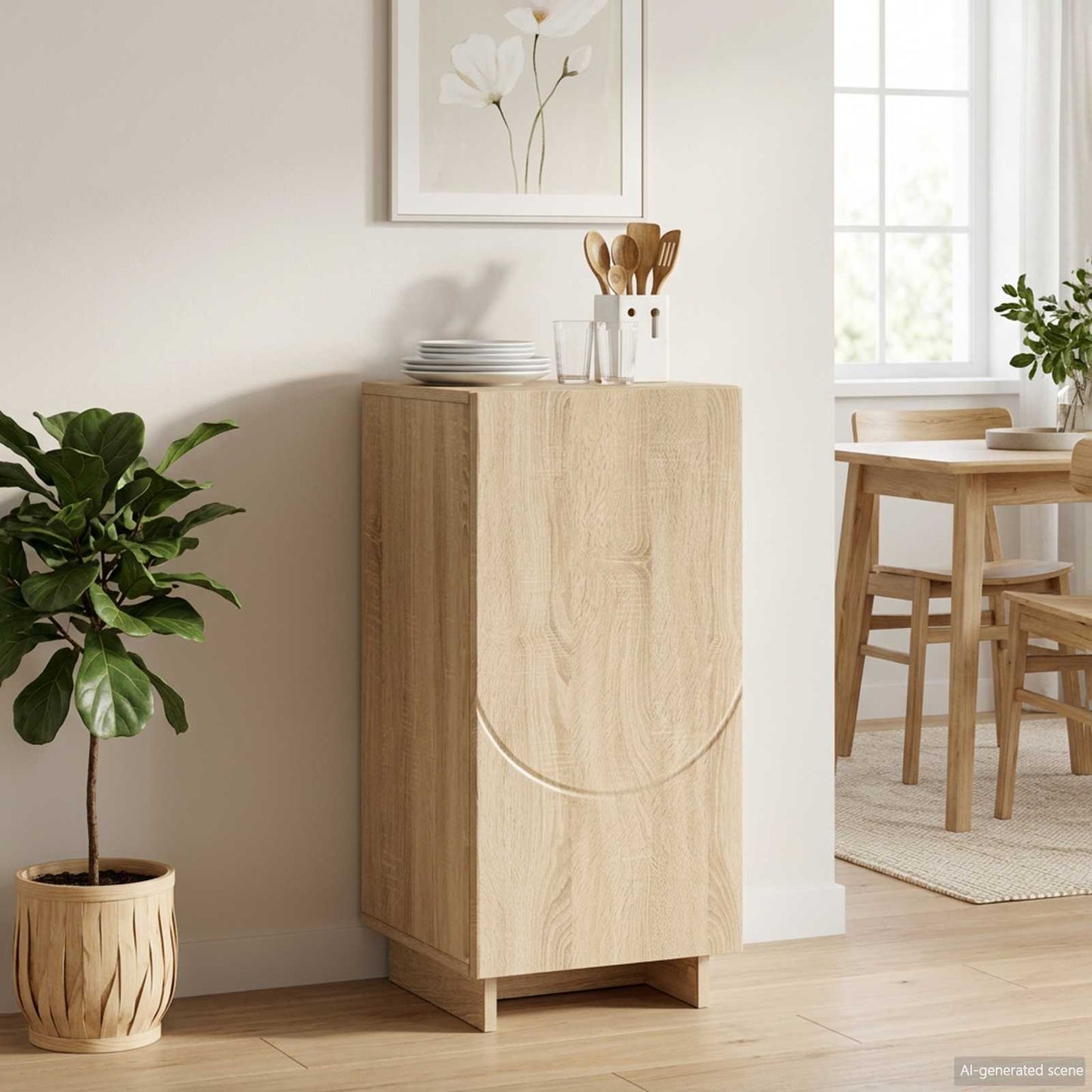 Dressoir Sonoma Eiken 33,5 x 34,5 x 75 cm Bewerkt hout