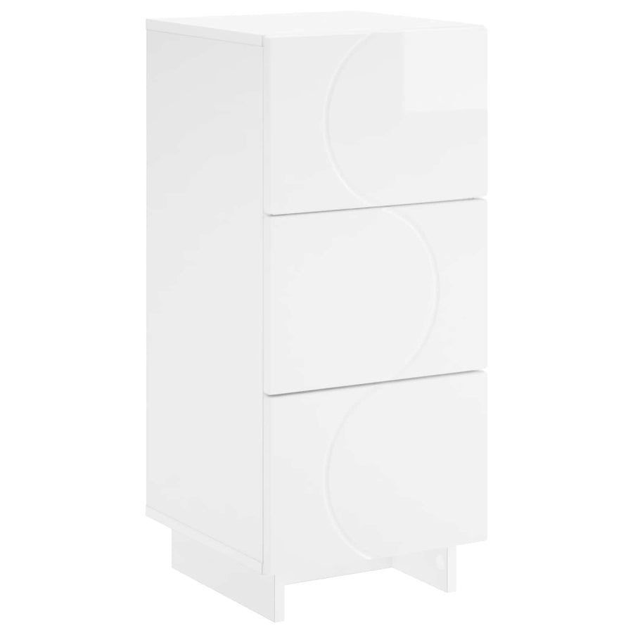 Dressoir Hoogglans Wit 33.5 x 34.5 x 75 cm Bewerkt hout