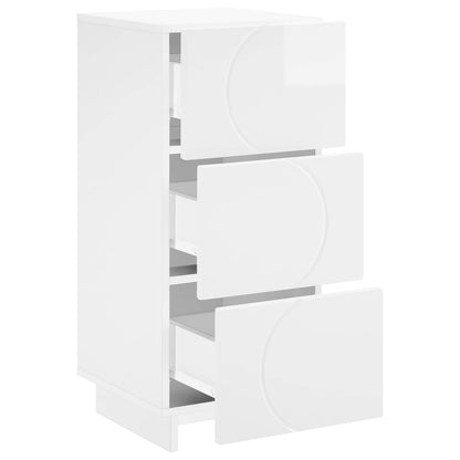 Dressoir Hoogglans Wit 33.5 x 34.5 x 75 cm Bewerkt hout