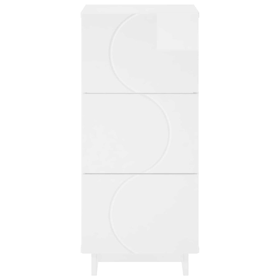 Dressoir Hoogglans Wit 33.5 x 34.5 x 75 cm Bewerkt hout
