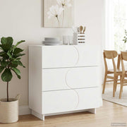 Dressoir wit 70x38x75 cm bewerkt hout