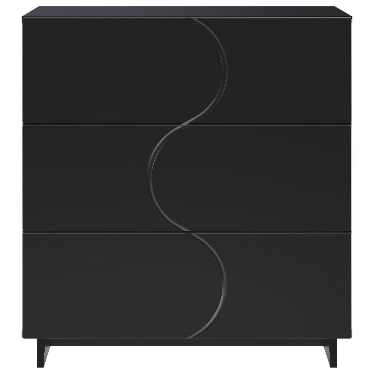 Dressoir Zwart 70 x 38 x 75 cm Bewerkt hout