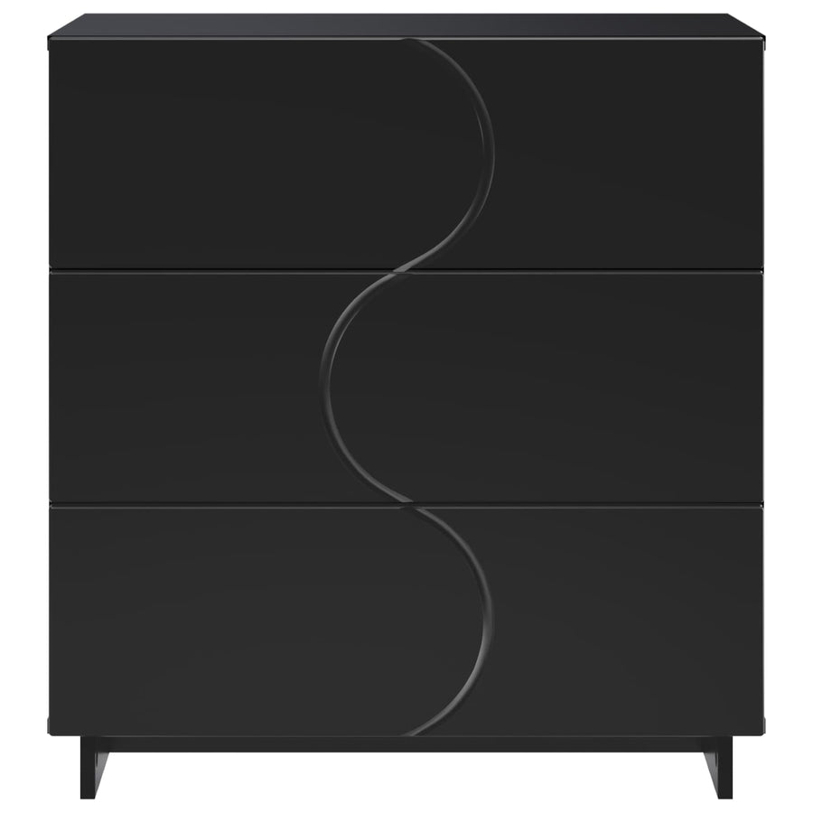 Dressoir Zwart 70 x 38 x 75 cm Bewerkt hout