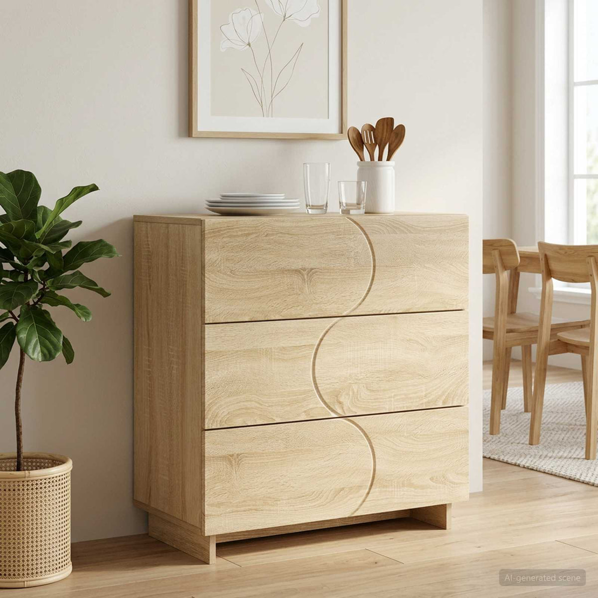Dressoir Sonoma Eiken 70 x 38 x 75 cm Bewerkt hout