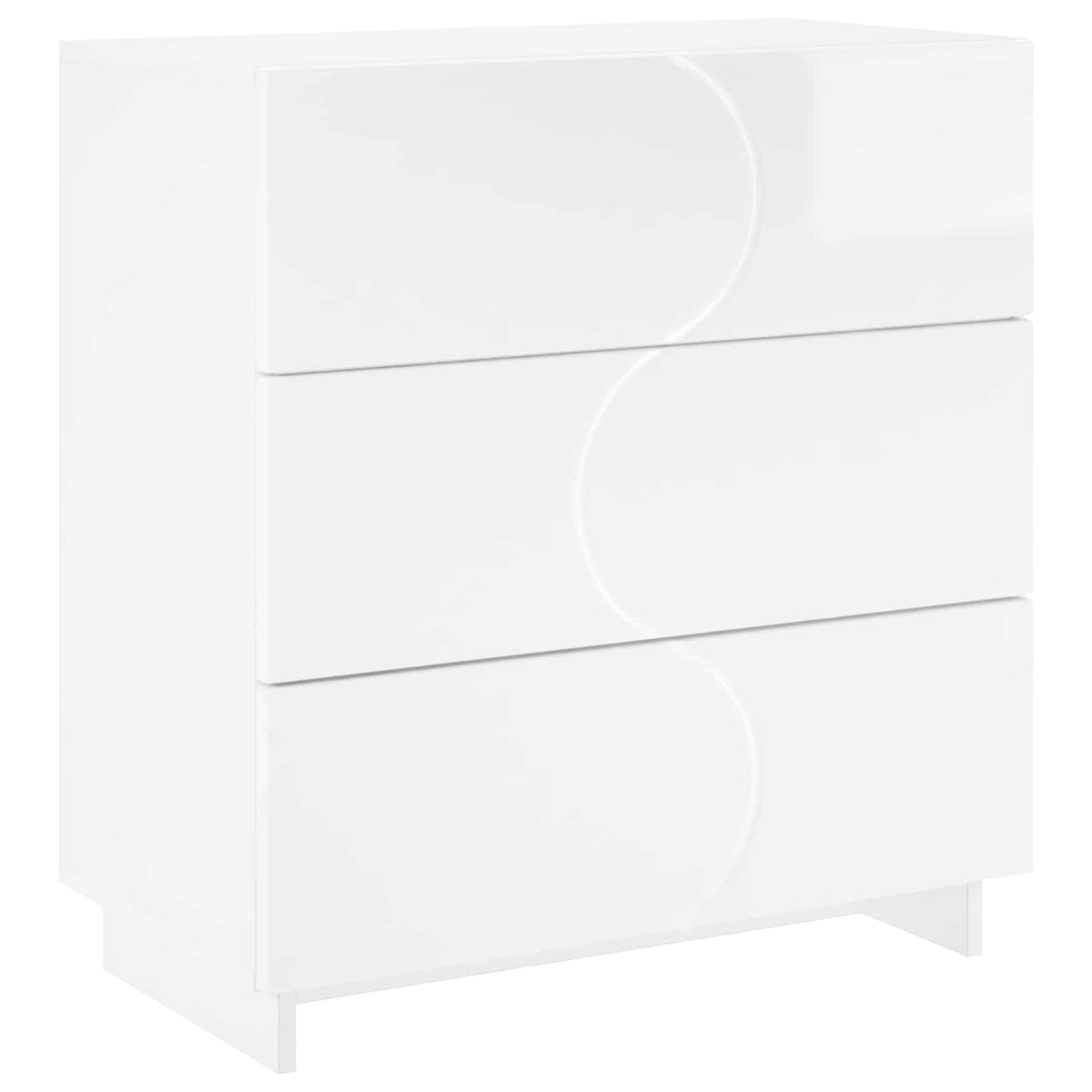 Dressoir Hoogglans Wit 70 x 38 x 75 cm Bewerkt hout