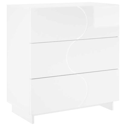 Dressoir Hoogglans Wit 70 x 38 x 75 cm Bewerkt hout