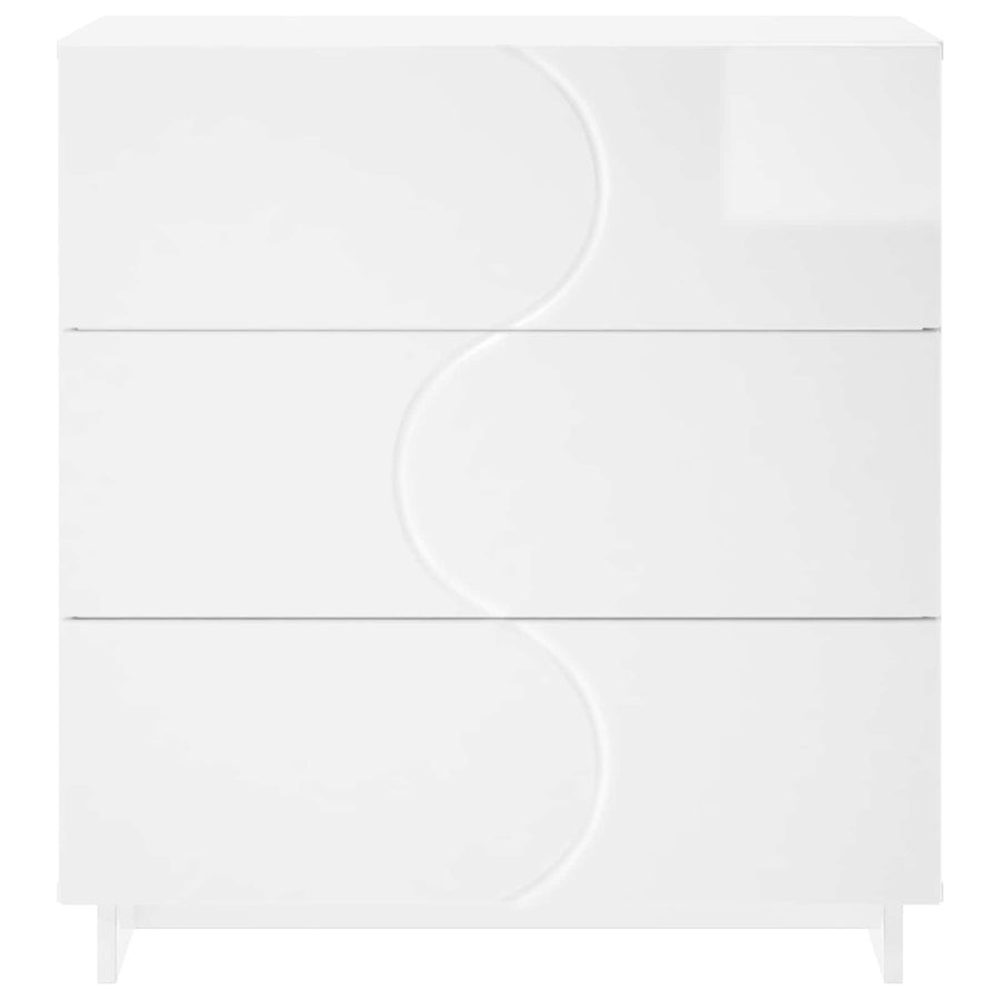 Dressoir Hoogglans Wit 70 x 38 x 75 cm Bewerkt hout