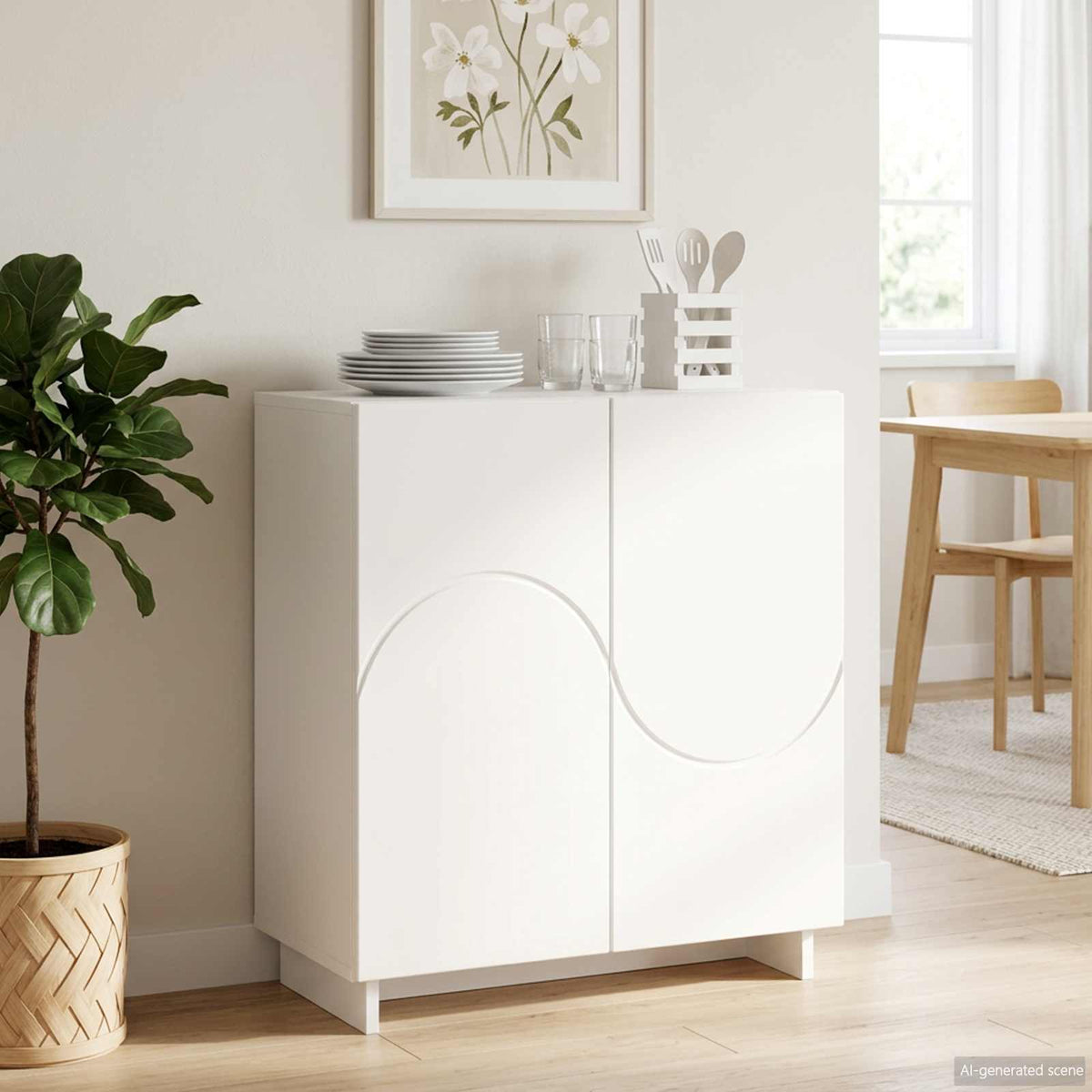 Dressoir Wit 67 x 34,5 x 75 cm Bewerkt hout