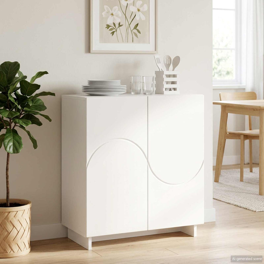 Dressoir Wit 67 x 34,5 x 75 cm Bewerkt hout
