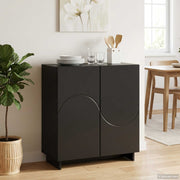 Dressoir 67x34,5x75 cm zwart bewerkt hout