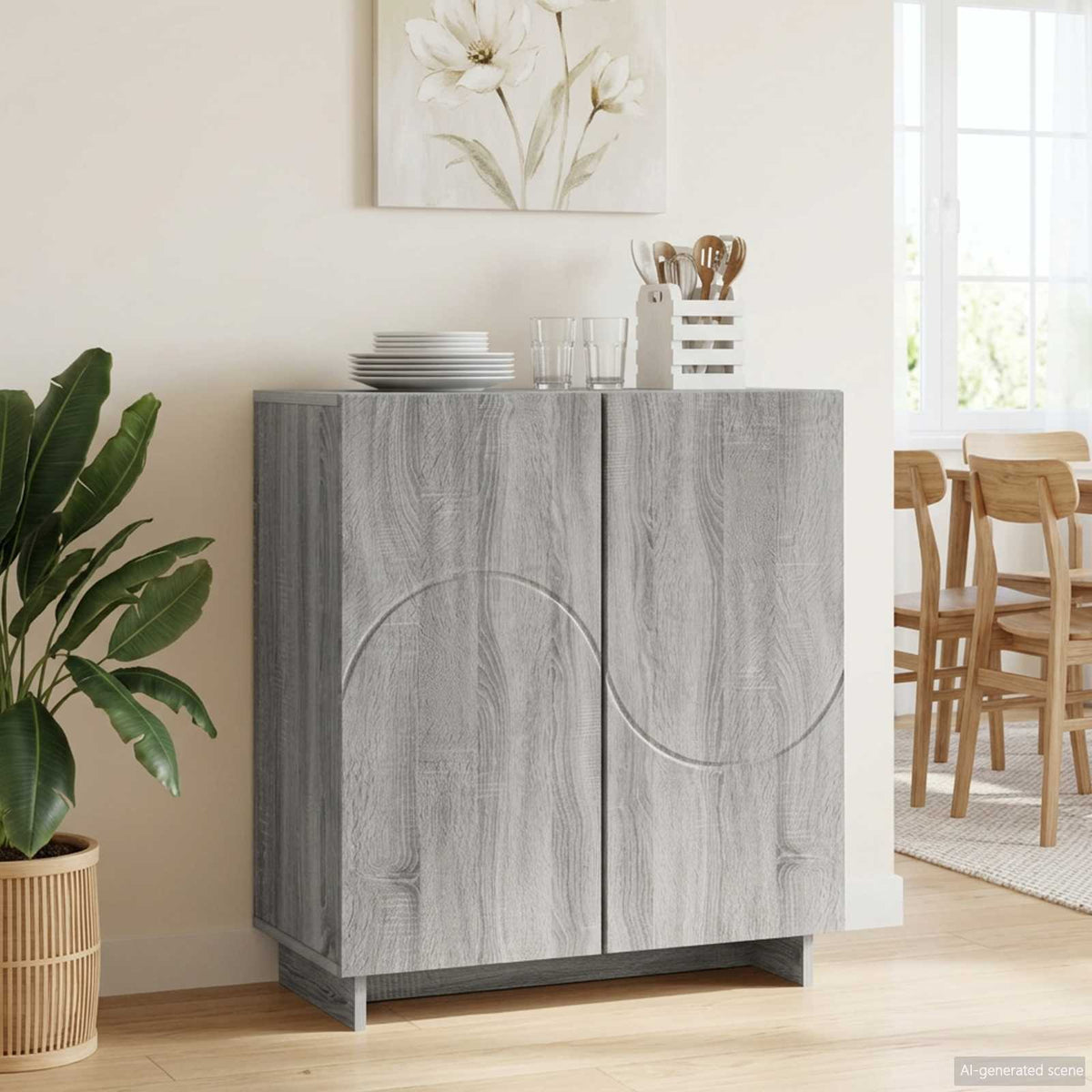 Dressoir Grijs Sonoma 67 x 34,5 x 75 cm Bewerkt hout