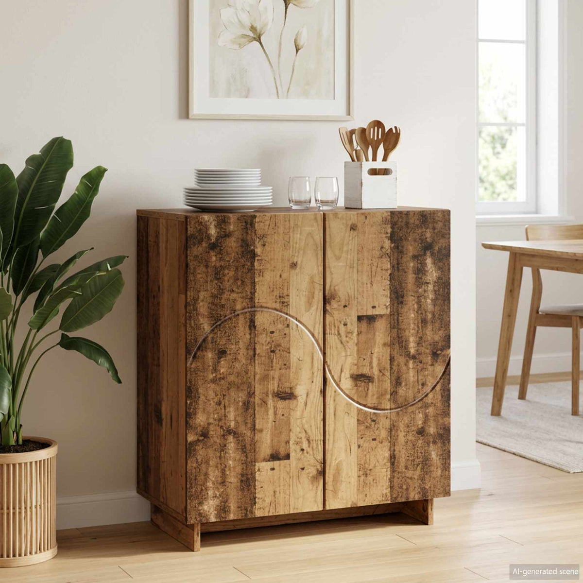 Dressoir Oud hout 67 x 34,5 x 75 cm Bewerkt hout