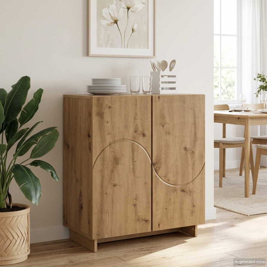 Dressoir Artisanaal eiken 67 x 34,5 x 75 cm Bewerkt hout