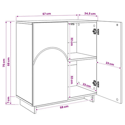 Dressoir Artisanaal eiken 67 x 34,5 x 75 cm Bewerkt hout