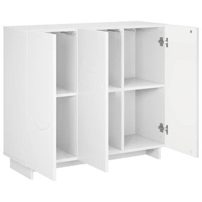 Dressoir Hoogglans Wit 85,5 x 31 x 75 cm Bewerkt hout