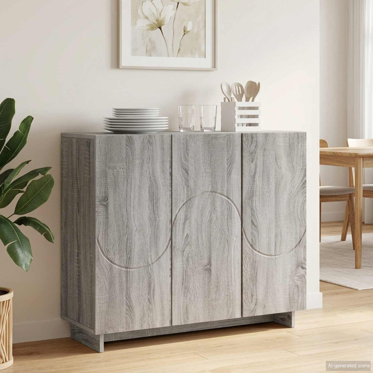 Dressoir Grijs Sonoma 85,5 x 31 x 75 cm Bewerkt hout
