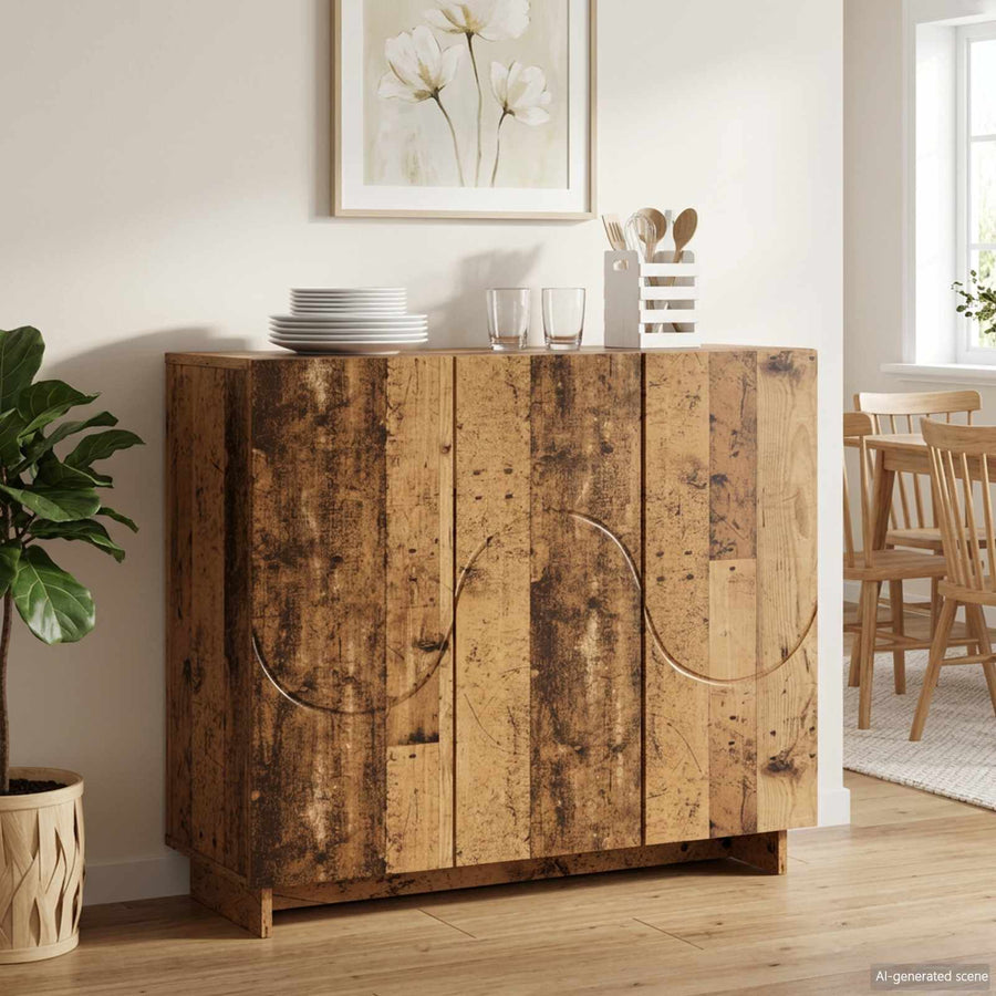 Dressoir Oud hout 85,5 x 31 x 75 cm Bewerkt hout