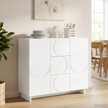 Dressoir Wit 85,5 x 31 x 75 cm Bewerkt hout