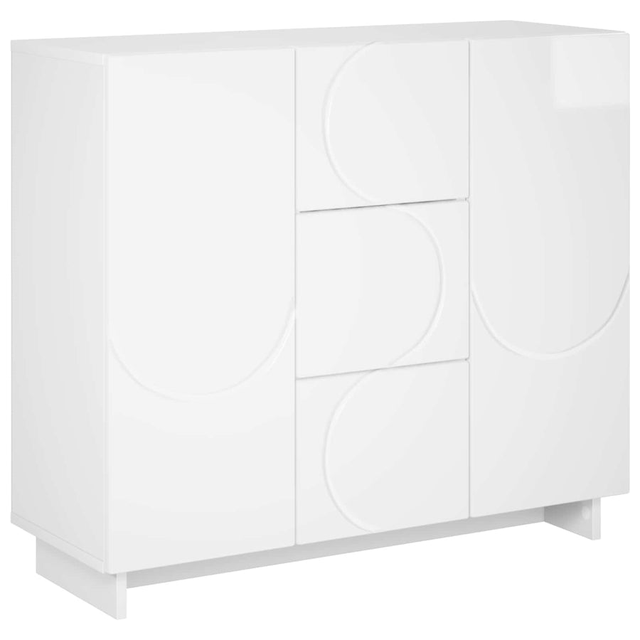 Dressoir Hoogglans Wit 85,5 x 31 x 75 cm Bewerkt hout