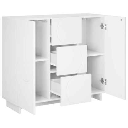 Dressoir Hoogglans Wit 85,5 x 31 x 75 cm Bewerkt hout
