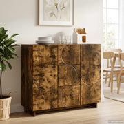 Dressoir gerookt eiken 85,5x31x75 cm bewerkt hout