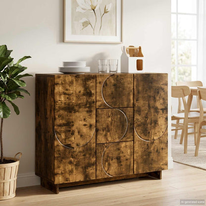 Dressoir Gerookt eiken 85,5 x 31 x 75 cm Bewerkt hout