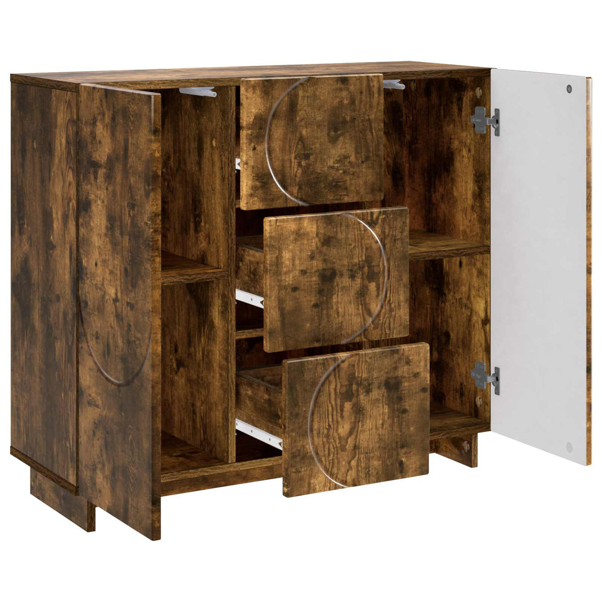 Dressoir Gerookt eiken 85,5 x 31 x 75 cm Bewerkt hout