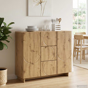 Dressoir bewerkt hout 85,5x31x75 cm Artisanaal eiken