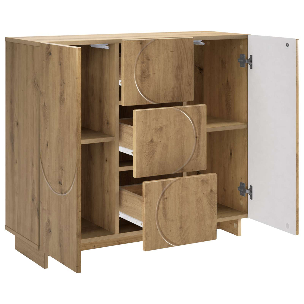 Dressoir Artisanaal eiken 85,5 x 31 x 75 cm Bewerkt hout