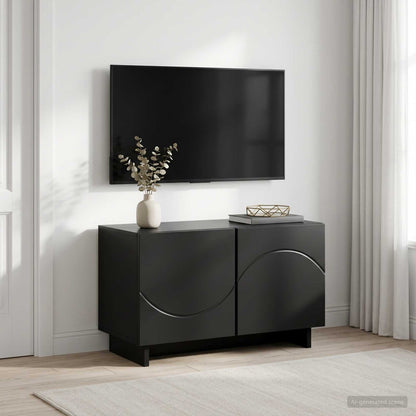 tv-meubel 60 x 34.5 x 40 cm Zwart Bewerkt hout