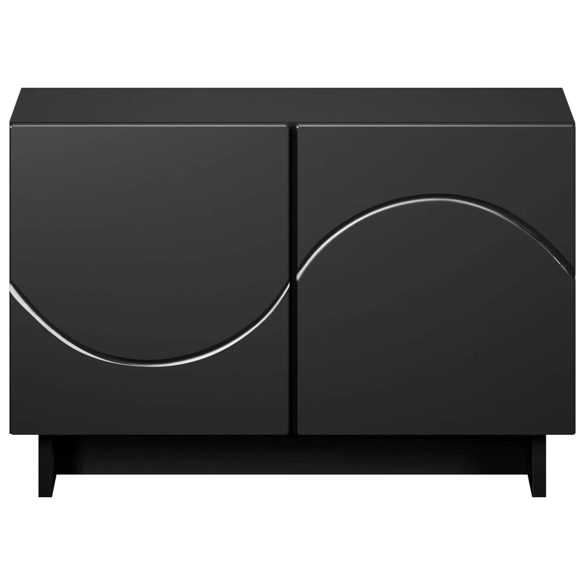 tv-meubel 60 x 34.5 x 40 cm Zwart Bewerkt hout