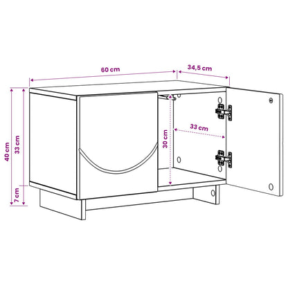 tv-meubel 60 x 34.5 x 40 cm Sonoma Eiken Bewerkt hout